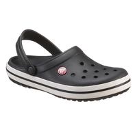 Clog CROCS "Crocband", Gr. 43, schwarz-weiß (schwarz, weiß), Croslite™, kontrastfarbene Details, Schuhe Clog, Sommerschuh, Gartenschuh, Poolslides, mit farbiger Laufsohle (868482-43) schwarz, weiß