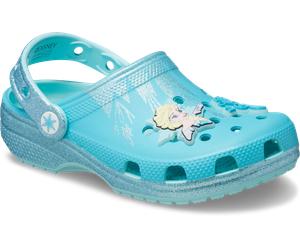 Clog CROCS "Disney Frozen Elsa Classic Clog", Mädchen, Gr. 38, multi, frozen elsa, Croslite™, Glitzer, kontrastfarbene Details, Schuhe Clog, Hausschuh, Sommerschuh, Strandschuh mit Glitzer (16616534-3