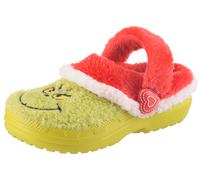 Clog CROCS "Kid's The Grinch Classic Lined Clog", Mädchen, Gr. 34, rot grün, Croslite™, Textil, festlich, Schuhe Clog, Hausschuh, Weihnachtsschuh mit Grinch Motiv (52284768-34) rot grün
