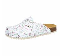 Lico Damen Bioline Clog Print Pantoletten, Weiss/Bunt, 37 EU