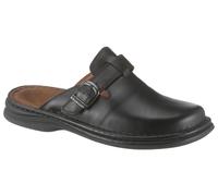 Clog JOSEF SEIBEL "Madrid", Herren, Gr. 41, Leder, schwarz, unifarben, Schuhe Clog, Sommerschuh, Schlappen, Urlaub, mit verstellbarer Schnalle (97115915-41) schwarz