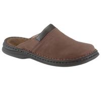 Clog JOSEF SEIBEL "Max", Herren, Gr. 40, braun (dunkelbraun), Nubukleder, Schuhe Clog, Sommerschuh, Schlappen, Urlaub, mit Konstrastnähten (95598418-40) dunkelbraun