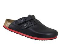 Birkenstock Clog Kay Superlauf, WB, Naturleder, schwarz/rot, schmal, Größe 36