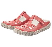 Clog RIEKER, Damen, Gr. 37, rot, Leder, Schuhe Clog, Sabot, Sommerschuh, Schlappen, Hausschuh mit Ziernähten (38602868-37) rot
