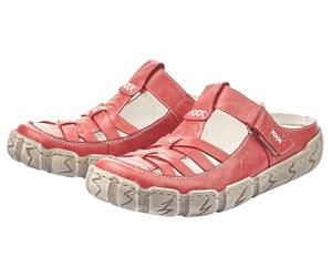 Clog RIEKER, Damen, Gr. 39, rot, Leder, Schuhe Clog, Sabot, Sommerschuh, Schlappen, Hausschuh mit Ziernähten (38602868-39) rot