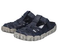 Clog RIEKER, Damen, Gr. 40, dunkelblau, Leder, Schuhe Clog, Sabot, Sommerschuh, Schlappen, Hausschuh mit Ziernähten (88305959-40) dunkelblau