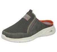 Clog RIEKER, Herren, Gr. 46, grün (khaki), Lederimitat, Textil, kontrastfarbene Details, used, Schuhe Clog, Sommerschuh, Hausschuh, Schlupfschuh mit seitlichen Stretcheinsätzen (34145315-46) khaki