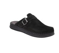 Rohde Herren Pantoffel Clog Nubuk Leder Schnalle Alassio 6794, Größe:47 EU, Farbe:Schwarz