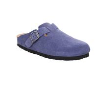 Rohde Damen Clog Pantolette aus Velourleder mit Tieffußbett Alba 6071, Größe:38 EU, Farbe:Blau