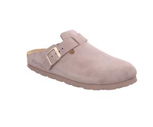 Clog ROHDE "ALBA", Damen, Gr. 42, hellbeige, Veloursleder, unifarben, Schuhe Clog, Mules, Hausschuh mit leichter Laufsohle in Weite G (weit) (50648645-42) hellbeige