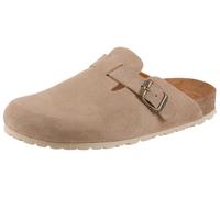 Clog SALAMANDER, Damen, Gr. 38, beige, Veloursleder, Basic, Schuhe Clog, Hausschuh, Homeslipper, Schlupfschuh, Flats mit Fußbett (95064616-38) beige
