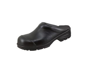 Clog SANITA "Clog offen Stahlkappe", Damen, Gr. 44, schwarz, Obermaterial: 50% Rindsleder Leather cow. 50% Lammleder LEL., Schuhe Clog (43349622-44) schwarz