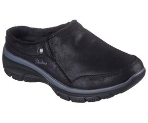 Clog SKECHERS "EASY GOING-LATTE 2", Damen, Gr. 37, schwarz, Lederimitat, Basic, Schuhe Clog, Pantoffel, Slipper, Hausschuh mit Warmfutter (17623854-37) schwarz