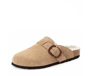 Clog TAMARIS, Damen, Gr. 38, taupe, Veloursleder, Basic, Schuhe Clog, Freizeitschuh, Haussschuh zum Schlüpfen (86005129-38) taupe