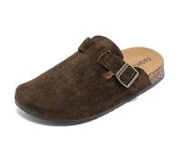 Clogs für Damen und Herren, Leder Hausschuhe mit Fußbett, Geschlossene Pantoletten und Gartenschuhe Sommer Sandalen in den Größen 35-45
