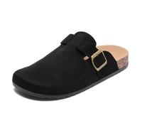 Clogs für Damen und Herren, Leder Hausschuhe mit Fußbett, Geschlossene Pantoletten und Gartenschuhe Sommer Sandalen in den Größen 35-45
