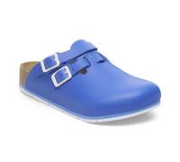 Birkenstock Damen Herren Kay Pro Hausschuhe Leder Pantoletten - Clogs - Zertifiziert nach Norm EN ISO 20347:2022 - Berufsschuhe für Medizin, Gastronomie und Service - Blau - 43 Schmal