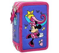 Clondo Disney Minnie Maus Federmäppchen 44 Stück, Mäppchen, mehrfarbig, Federtasche für Schreibwaren, Etui mit Stiften, Kugelschreiber, & mehr, Kinder, Mädchen & Jungen, Grundschule, 3 Fächer, 20 cm