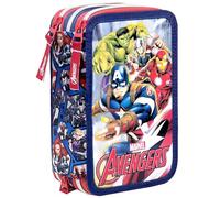 Clondo Federmäppchen 44 Stück, für Avengers Fan, Mäppchen, Mehrfarbig, Federtasche, Etui mit Stiften, Kugelschreiber, Kinder, Grundschule, 3 Fächer, Superhelden