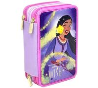 Clondo Federmäppchen, dreifach gefüllt, 44 Schulzubehör, 3 Reißverschlüsse, 20 Zentimeter, 20 x 12 x 7 cm