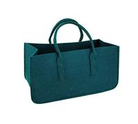 Close Up Filztasche Kaminholztasche Einkaufstasche Shopper Felt Bag, aus robustem Polyesterfilz, mit Henkel (Tannengrün/Petrol)