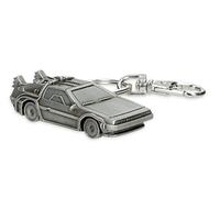 Close Up Zurück in die Zukunft 3D Schlüsselanhänger Delorean, aus Metall mit Minikarabiner