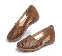 Closed Toe Sandals for Women Dressy Summer 2026 Hollow Out Loafers Sandals Outdoor Closed Toe Casual Shoes Ballet Shoes Hollow Out Outdoor Loafers (Brown,39)