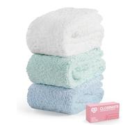 CLOSEMATE 3 Paar Flauschige Kuschelsocken Damen Bettsocken aus Korallenfleece Dicke warme Plüschsocken Schlafsocken Weiche bequeme Flauschsocken im Winter 35-42 1Weiß+1Grün+1Blau