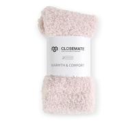 CLOSEMATE Flauschige Kuschelsocken Damen Bettsocken aus Korallenfleece Dicke warme Plüschsocken Schlafsocken Weiche bequeme Flauschsocken im Winter 35-42 1Hellaprikot