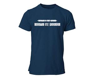 clothinx Brian Romani ITE Domum - Römer geht nach Hause | Tolles Geschenk für Latinisten Latein Lehrer und Kino-Fans | Kult Design Zum Beliebten Filmklassiker Herren T-Shirt Navy Gr. S