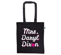 clothinx - Mrs. Daryl Dixon - 100% Bio und Fair Baumwolltasche Schwarz, langer Henkel