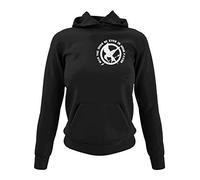 clothinx Spotttölpel May The Odds Be Ever In Your Favor | Vogel Design in Vintage-Optik für Leseratten und Filmfans Damen Kapuzen-Pullover Schwarz Gr. L