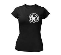 clothinx Spotttölpel May The Odds Be Ever In Your Favor | Vogel Design in Vintage-Optik für Leseratten und Filmfans Damen T-Shirt Fit Schwarz Gr. S