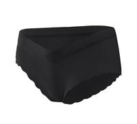 Cloud Feeling Low Waist Nylon Not Strangling Belly Big Trouser Legs Non Marking Breastfeeding Maternity V Shaped Non Marking Triangular Bottom Damenunterwäsche Transparent Laufunterwäsche (Black, L)