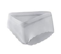 Cloud Feeling Low Waist Nylon Not Strangling Belly Big Trouser Legs Non Marking Breastfeeding Maternity V Shaped Non Marking Triangular Bottom Damenunterwäsche Transparent Laufunterwäsche (Grey, L)