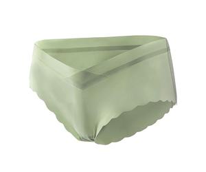 Cloud Feeling Low Waist Nylon Not Strangling Belly Big Trouser Legs Non Marking Breastfeeding Maternity V Shaped Non Marking Triangular Bottom Damenunterwäsche Transparent Laufunterwäsche (Green, L)