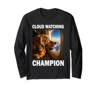 Cloud Watching Champion Golden Retriever Flugzeug Reise Langarmshirt
