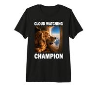 Cloud Watching Champion Golden Retriever Flugzeug Reise Premium T-Shirt