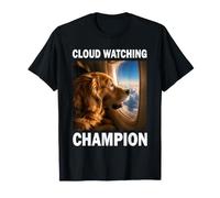 Cloud Watching Champion Golden Retriever Flugzeug Reise T-Shirt