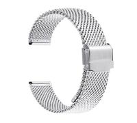 Clouism 1.0 Milanese Mesh Loop Edelstahl-Uhrenarmband, 18 mm, 20 mm, 22 mm, 24 mm, 3 mm dickes Armband(Silver,18mm)