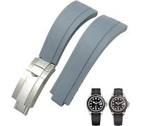 Clouism 20 mm 21 mm Gummi-Armband mit kurzer Schnalle, passend für Rolex Daytona Submariner Role OYSTERFLEX Yacht Master, kleines Handgelenk, Silikon(Gray Short Buckle,21mm)