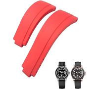 Clouism 20 mm 21 mm Gummi-Armband mit kurzer Schnalle, passend für Rolex Daytona Submariner Role OYSTERFLEX Yacht Master, kleines Handgelenk, Silikon(Red,21mm)