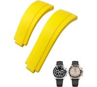 Clouism 20 mm 21 mm Gummi-Armband mit kurzer Schnalle, passend für Rolex Daytona Submariner Role OYSTERFLEX Yacht Master, kleines Handgelenk, Silikon(Yellow,21mm)