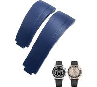 Clouism 20 mm 21 mm Gummi-Armband mit kurzer Schnalle, passend für Rolex Daytona Submariner Role OYSTERFLEX Yacht Master, kleines Handgelenk, Silikon(Blue,20mm)