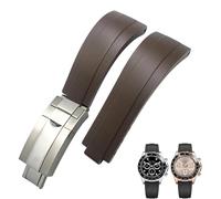 Clouism 20 mm 21 mm Gummi-Armband mit kurzer Schnalle, passend für Rolex Daytona Submariner Role OYSTERFLEX Yacht Master, kleines Handgelenk, Silikonarmband(Brown-Buckle,20mm)