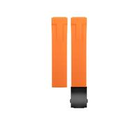 Clouism 20 mm Silikon-Uhrenarmbänder für Tissot T048.417 Uhrenarmband T-Race T-Sports Uhrenarmbänder, wasserdicht, weiches Gummi, 21 mm Armband(Orange Black buckle,20mm)
