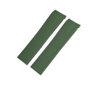 Clouism 21 mm 20 mm 19 mm Gummi-Silikon-Uhrenarmband für Longines Conquest HydroConquest L3 Faltschließe, schwarzes wasserdichtes Uhrenarmband(Green,21mm)