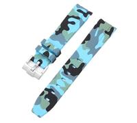Clouism Camouflage-Armband für Omega für Swatch MoonSwatch, gebogenes Ende, Silikon-Gummi-Armband, Herren- und Damen-Sportuhrenarmband, Zubehör, 20 mm(Camo light blue01)