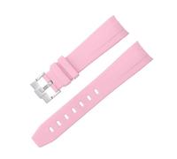 Clouism Für Omega Speedmaster Uhr Ersatzband gebogen No Gap Gummiband Herren Damen 20mm 21mm 22mm Uhrenarmbänder Silber Gold Rose Schwarz Schnalle(B,21mm rose buckle)