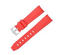 Clouism Für Omega Speedmaster Uhr Ersatzband gebogen No Gap Gummiband Herren Damen 20mm 21mm 22mm Uhrenarmbänder Silber Gold Rose Schwarz Schnalle(A,21mm gold buckle)